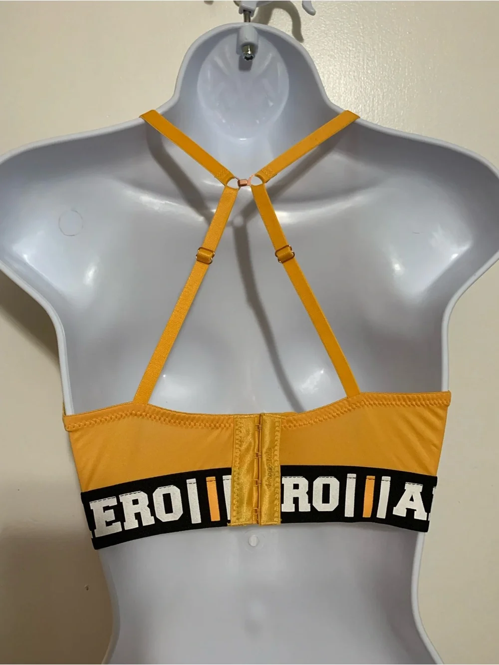 Aeropostale Aero Logo Racerback Bra Mustard Yellow 38C